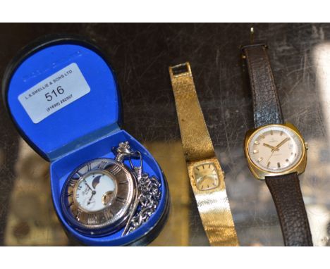 MODERN POCKET WATCH, CONSUL GENTS WRIST WATCH &amp; ROTARY LADIES WRIST WATCH     