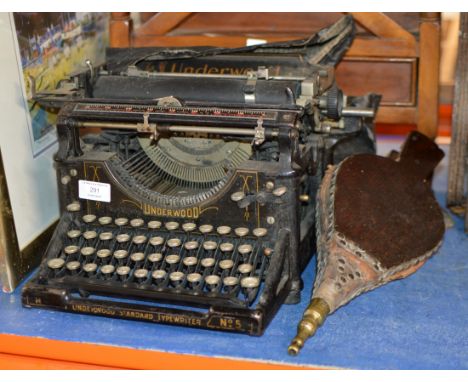 VINTAGE TYPEWRITER &amp; SET OF BELLOWS     