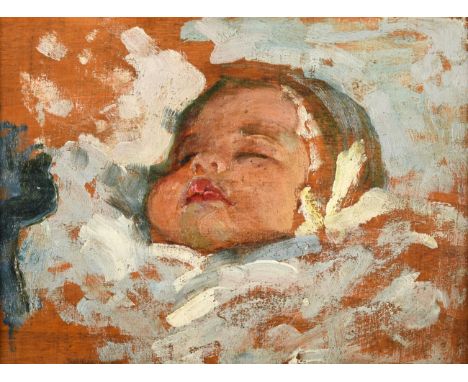 Alexander Jamieson (1873-1937) Scottish Study of a child's head - Portrait of Catherine Inscribed verso, oil on panel,12.5cm 