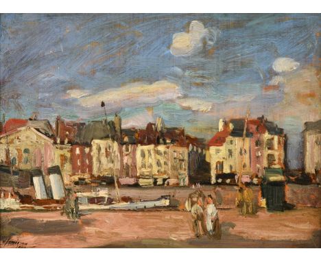 Alexander Jamieson (1873-1937) Scottish Sketch, Dieppe Signed and dated 1900, oil on panel, 18.5cm by 25.5cm . Images of fram