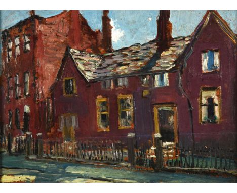 Alexander Jamieson (1873-1937) Scottish Street Scene, Glasgow Oil on panel, 15cm by 20.5cm  Provenance: Louise Kosman, Edinbu