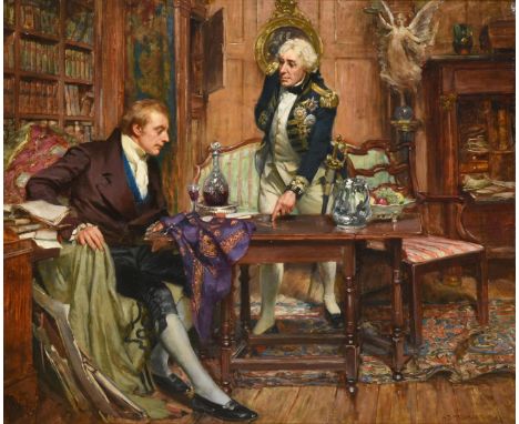 Arthur David McCormick FRGS (1860-1943) Irish The meeting of Nelson and Wellington Signed, oil on canvas, 49cm by 59.5cm See 