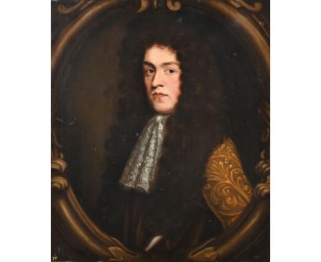 Circle of Mary Beale (1633-1699) Portrait of a gentleman of the Killigrew family, wearing a white lace cravat, three quarter 