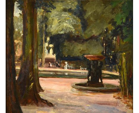 Alexander Jamieson (1873-1937) Scottish Tuileries Gardens, Paris Oil on panel, 29cm by 32.5cm  Provenance: Louise Kosman, Edi
