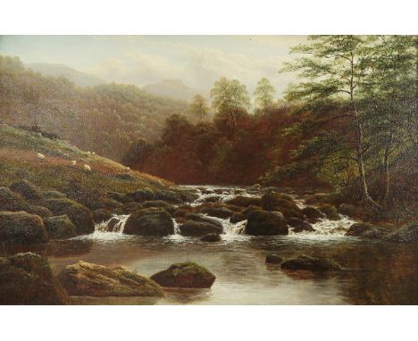 William Mellor (1851-1931) ''On the Rothay, Near Grasmere, Westmoreland'' Signed, oil on canvas, 48.5cm by 74cm Provenance: H