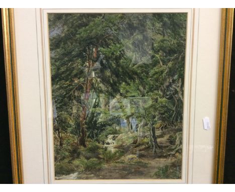 K. E. DALGLEIGHT. Framed, unsigned, watercolour on paper, woodland scene titled verso, 'A Little Bit of Heaven: Rocky Lane, F