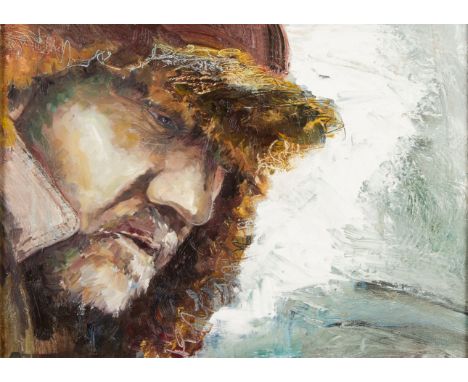 LAWRIE HENERY. Framed, signed with monogram verso, oil on canvas, titled on label verso, '47 years (self portrait)', showing 