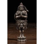 STANDING SILVER HANUMAN INDIA 18TH CENTURY