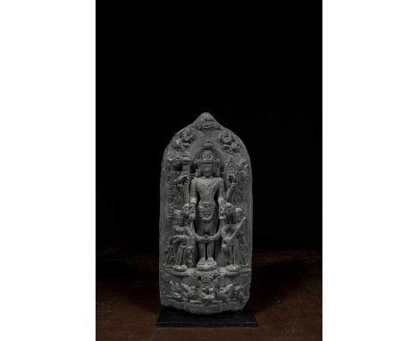 Dimensions: Height 54 cm Wide 26 cm Depth 10 cm without baseWeight: 17.1 Kilograms with base Carved in high relief from dark 