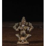 SEATED GANESHA BRONZE INDIA 12TH CENTURY