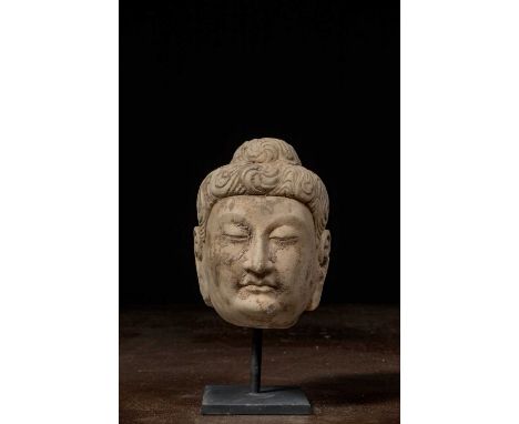 Dimensions: Height 12 cm Wide 9 cm Depth 9 cm without baseWeight: 1432 grams with base Finely carved in pale stone with elega