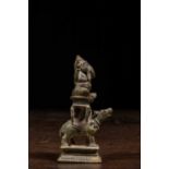 GANESHA ON RAT BRONZE INDIA 18TH CENTURY