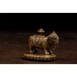 BRONZE GILT ELEPHANT IN FORM OF AN INCENSE BURNER TIBET 16TH CENTURY