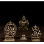 GROUP OF THREE INDIAN BRONZES