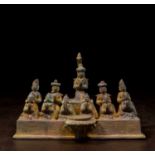 NEPALESE BRONZE OILLAMP 19TH CENTURY