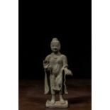 STANDING BRONZE BUDDHA GANDHARA STYLE 4TH CENTURY BUT LATER