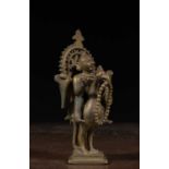 SARASWATI ON A SWAN BRONZE INDIA 19TH CENTURY