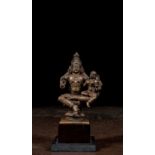 SHIVA AND PARVATI BRONZE INDIA 17TH CENTURY