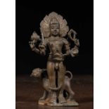 STANDING BHAIRABA BRONZE INDIA 19TH CENTURY