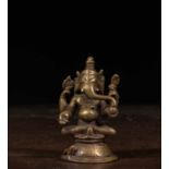 SEATED GANESHA BRONZE INDIA 16TH CENTURY