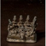 FAMILIY OF SHIVA SHRINE BRONZE INDIA 18TH CENTURY