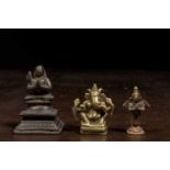 GROUP OF THREE INDIAN BRONZES
