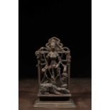 DURGA SLAYING THE BUFFALO DEMON INDIA 19TH CENTURY