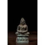 SEATED BRONZE BODHISATVVA GANDHARA STYLE 4TH CENTURY heller