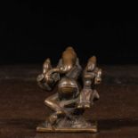 GANESHA WITH WIFE BRONZE INDIA 18TH CENTURY