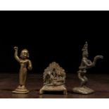 GROUP OF THREE INDIAN BRONZES