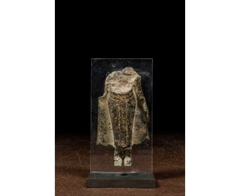 Dimensions: Height 13 cm Wide 7 cm Depth 3 cm without baseWeight: 528 grams with base This bronze fragment depicts the Body o