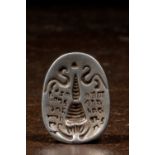 TSA TSA FORM DEPICTING A STUPA SILVER TIBET 17TH CENTURY
