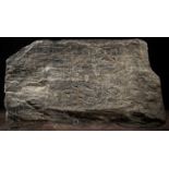 NARRATIVE STONE CARVING DEPICTING TIBETAN VILLAGE LIFE AND PILGRIMAGE