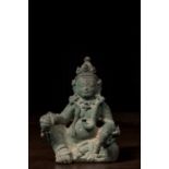SEATED BRONZE JAMBHALA INDIA 18TH CENTURY