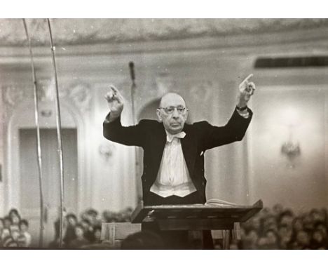 MAX ALPERT (1899-1980)Igor Stravinsky. Moscow, 1962 Inscription in Russian: «Photo by my husband M. Alpert»; signature of the