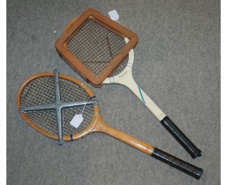 Two vintage tennis rackets including Slazenger example Condition Report: Available upon request