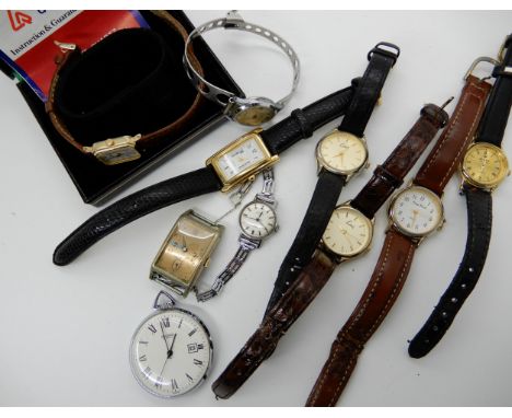 A Roamer vintage watch head, a Sekonda pocket watch and a collection of other watches Condition Report: Not available for thi