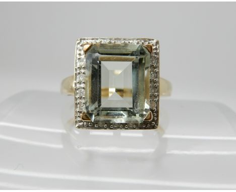 A 9ct blue gem and diamond ring, size N1/2, weight 3.5gms Condition Report: Available upon request