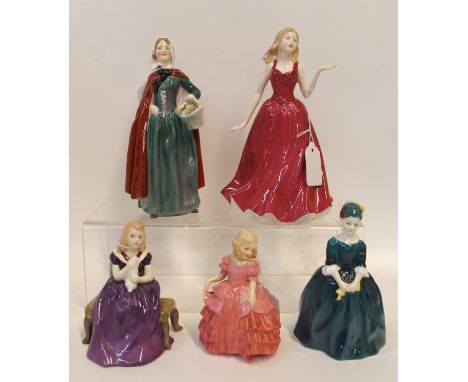 Five Royal Doulton figures to include Jean HN2032, Affection HN2236, Cherie HN2341, Rose and Ruby HN4521 (5) Condition Report