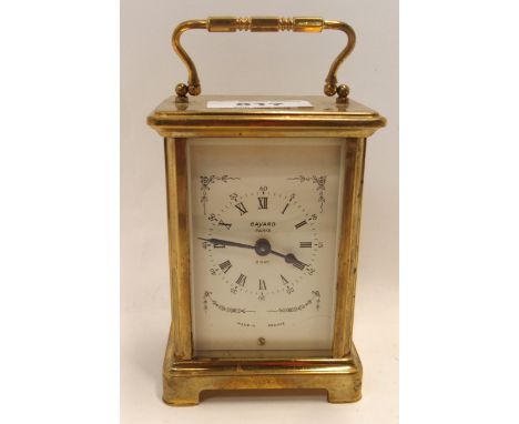 A French brass carriage clock, the dial marked Bayard, Paris, 11.5cm high Condition Report: Available upon request