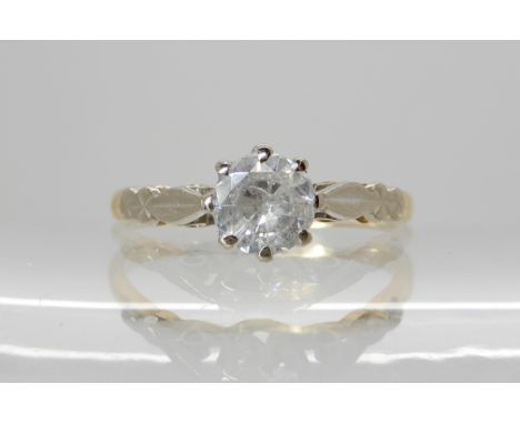 An 18ct gold diamond solitaire ring of 0.50cts, size O1/2, weight 2.5gms Condition Report: Diamond has many inclusions clear 
