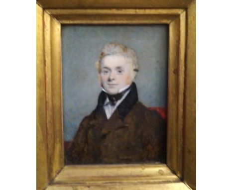 BRITISH SCHOOL Portrait of a gentleman, head and shoulders, 9 x 6cm Condition Report: Available upon request
