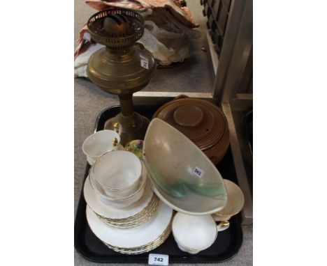 Royal Albert Val D'Or pattern teawares, brass paraffin lamp base, Denby tureen, Royal Winton preserve pot etc Condition Repor