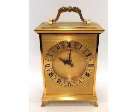 An Imhof gilt cased clock, 20.5cm high Condition Report: Available upon request