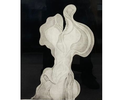 An indistinctly signed and editioned figurative etching entitled 'Aphrodite'. Framed and glazed. H.91 W.69cm