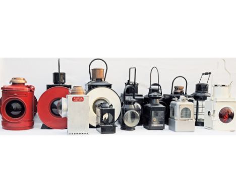 A variety of Railway Lamps to include: Signal Lamp Interior plated SUTTON BINGHAM; a couple of SR Bufferstop; SR Crossing; Br