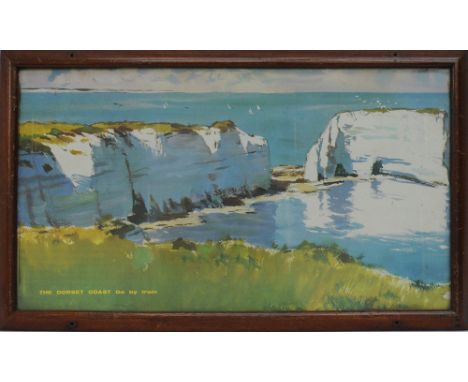 Carriage Print 'The Dorset Coast' by Langhammer. In an original glazed frame.