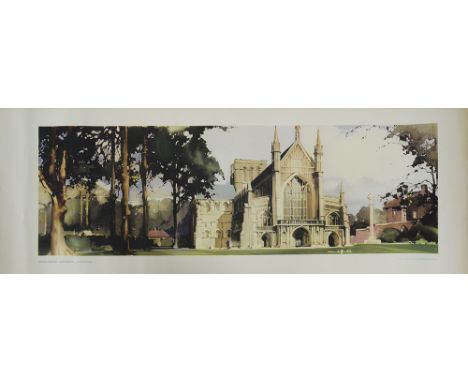 Carriage Print 'Winchester Cathedral, Hampshire' by Claude Buckle from the Southern Region A Series. Excellent unframed condi