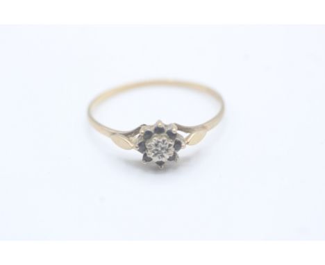 9ct gold diamond and sapphire ring (1.3g)