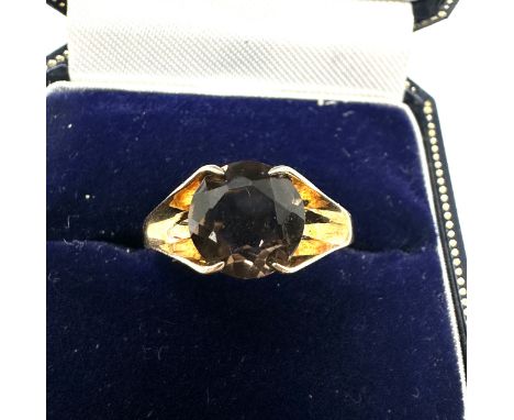 9ct smoky quartz ring weight 2g